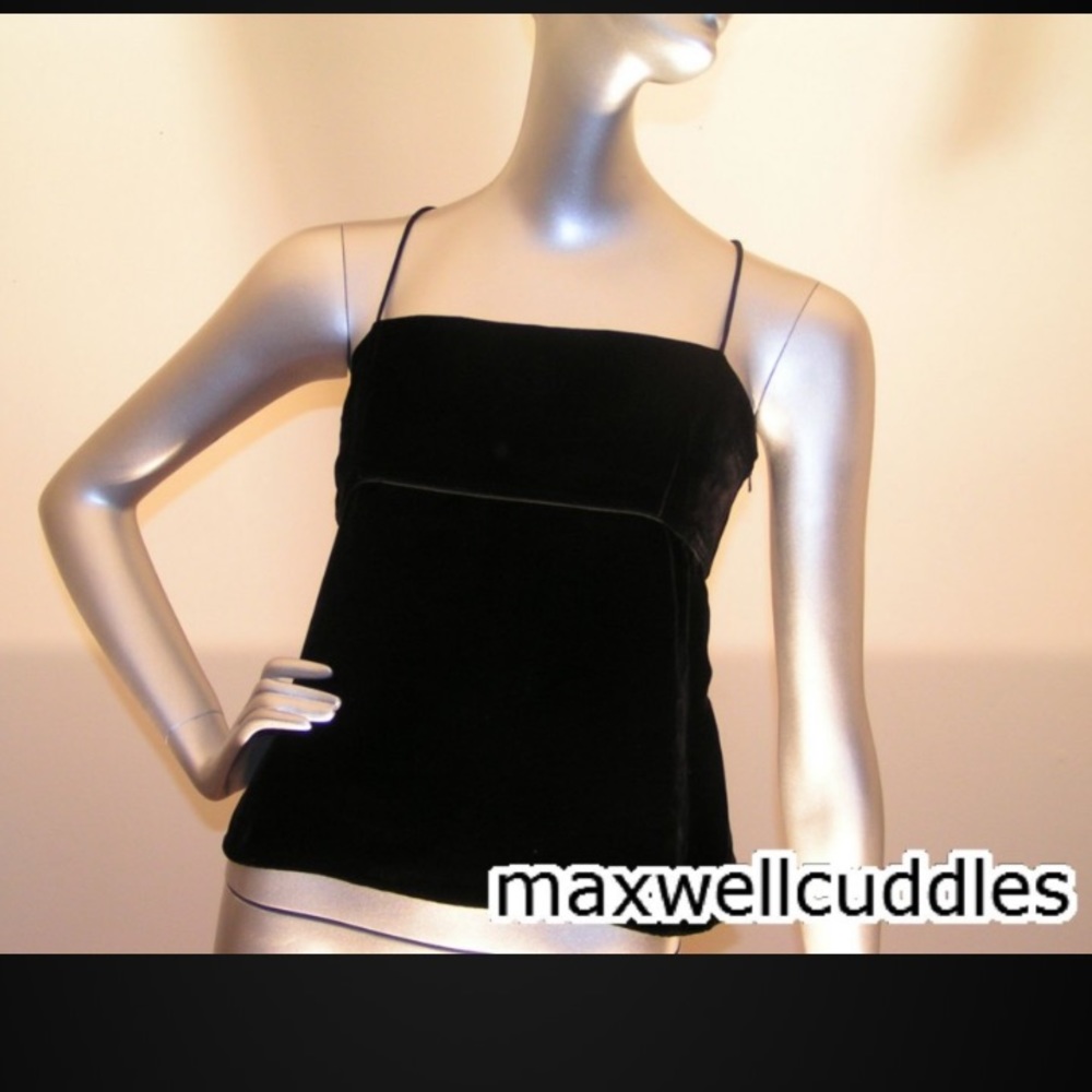 COPY - J CREW BLACK VELVET CAMISOLE SPAGHETTI STRAP 10 NWT